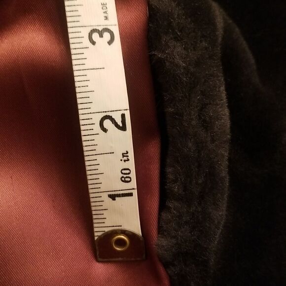 Plush Faux Fur Charcoal Open Front Vintage Jacket with Cuffed Sleeves  S… - Picture 12 of 12